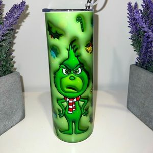 Grinch hate loathe 20oz skinny Christmas tumbler